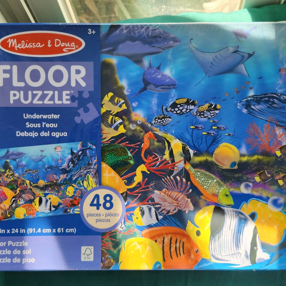 Melissa & Doug Underwater Floor Puzzle - Blue and Yellow